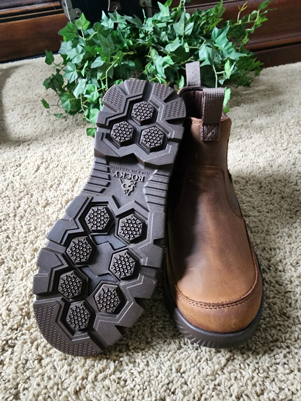 Rocky Brown Leather Chukka Work Boots